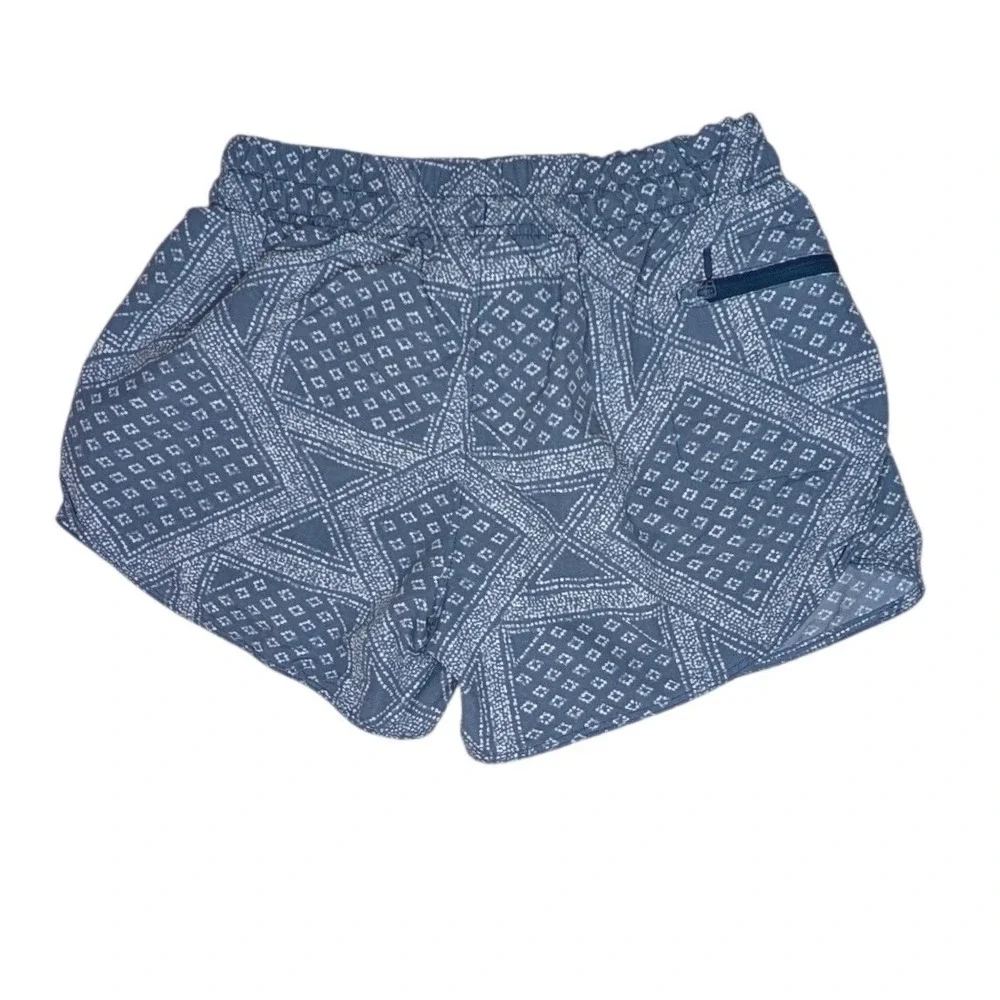 The North Face Shorts Womens S Blue Paisley Print Nylon Elastic‎ Waist Casual